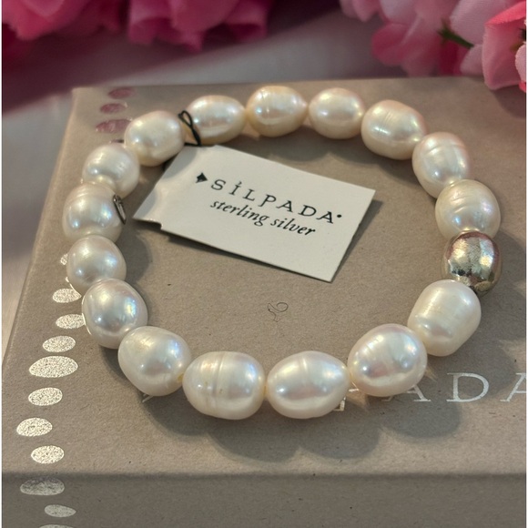 Silpada SHINE ON PEARL Stretch Bracelet B2894 - Picture 7 of 13
